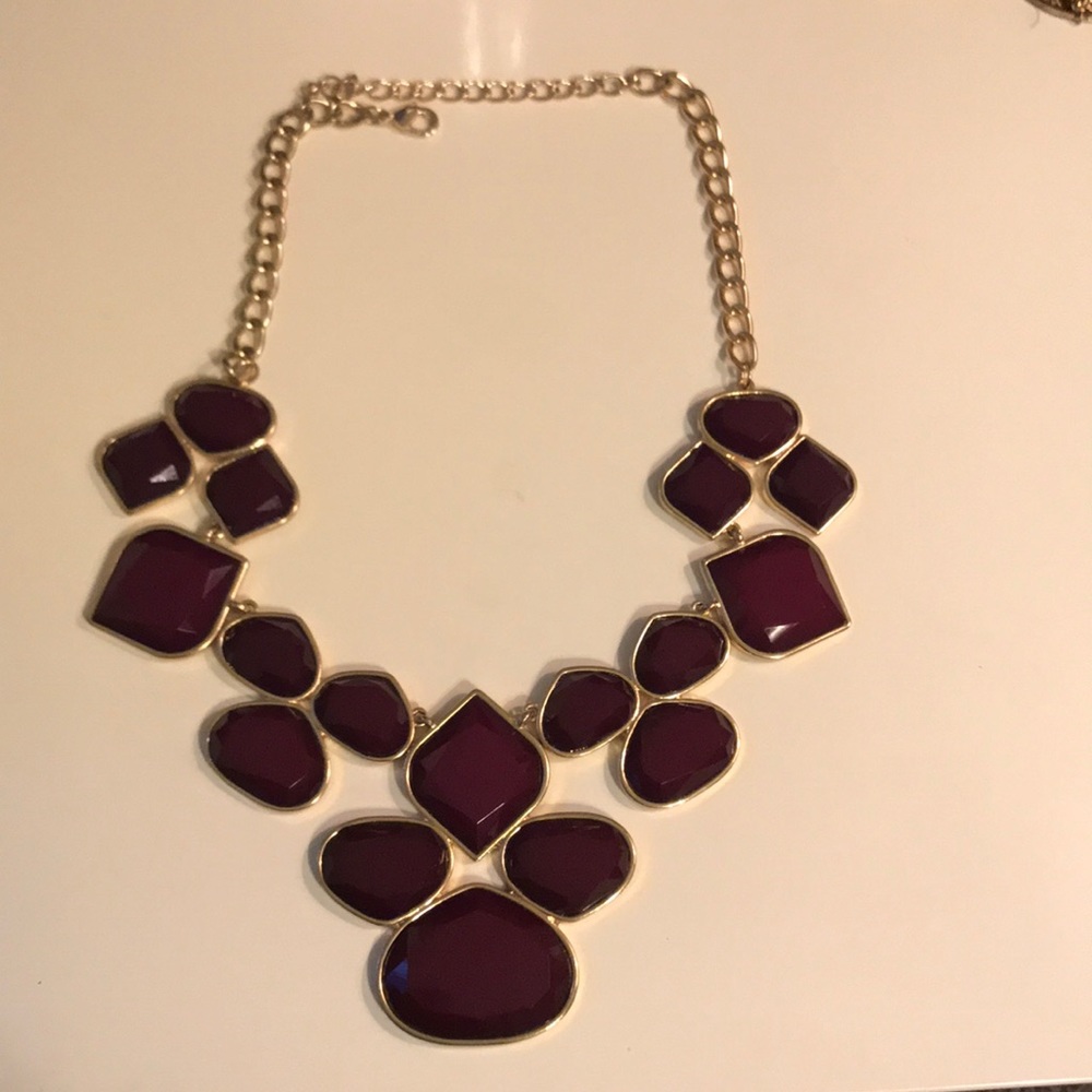 Purple statement necklace